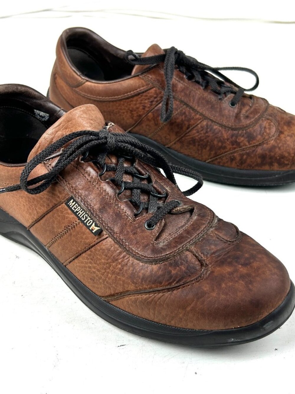 Mephisto Match Brown Leather Lace-Up Comfort Shoes Men's US 10